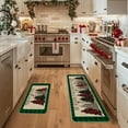 thumbnail image 2 of Artoid Mode Green Buffalo Plaid Xmas Tree Merry Christmas Kitchen Mats Set of 2, Winter Home Decor Low-Profile Kitchen Rugs for Floor - 17x29 and 17x47 Inch, 2 of 6