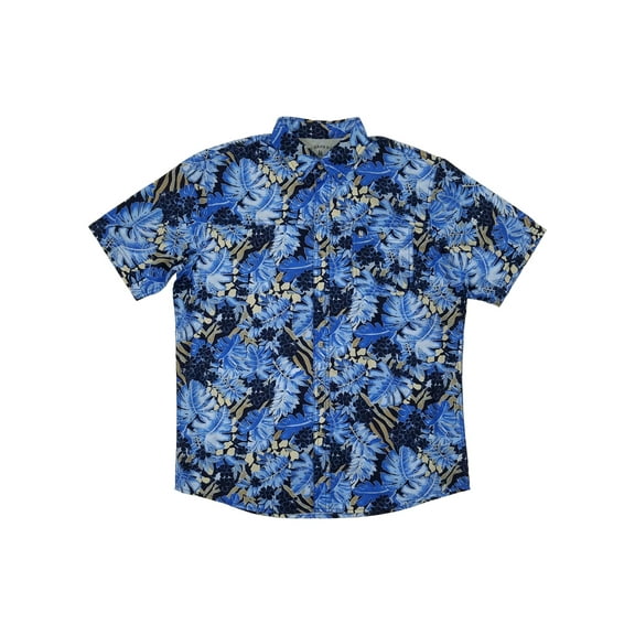 G.H. Bass & Co. Mens Nebulas Blue Hawaiian Untucked Button-Down Shirt X-Large