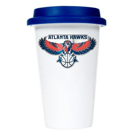 Atlanta Hawks NCAA 12oz Double Wall Ceramic Cup wIt' Black Lid Atlanta Hawks NCAA 12oz Double Wall Ceramic Cup with Black Lid