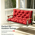 thumbnail image 5 of Kfuirde Swing Cushion, Bench Cushion Set, Indoor Outdoor Patio Seat Pad, Replacement Pillow for Garden Furniture, Lounger Chair Cushion for Porch & Balcony, Red Style E, 5 of 6