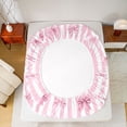 thumbnail image 5 of Feelyou Girly Pink Bow-tie Twin Sheet Sets, Fashion Abstract Line Bedding, 3 Pieces, 5 of 7
