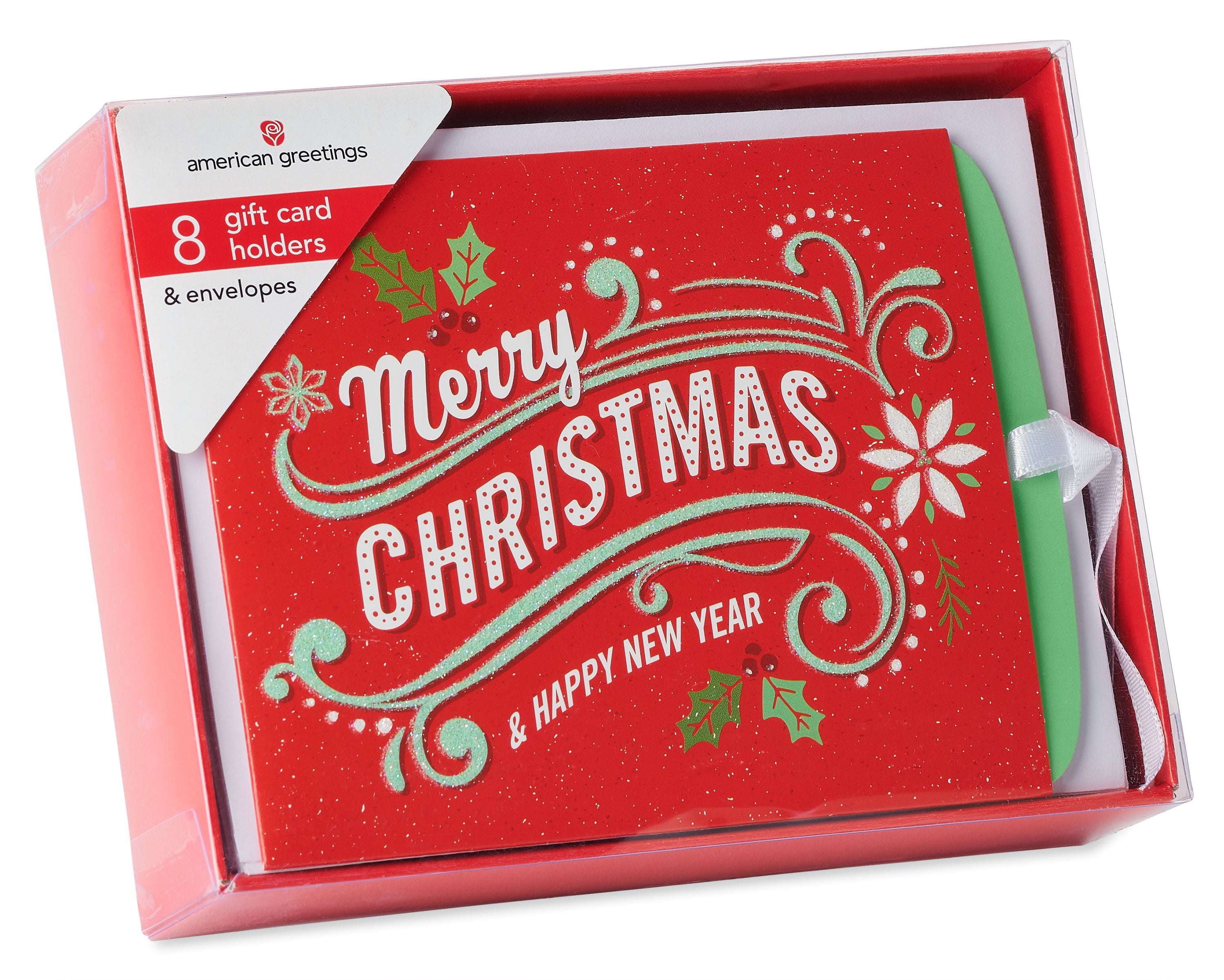 American Greetings 8-Count Christmas Gift Card Holder with White ...