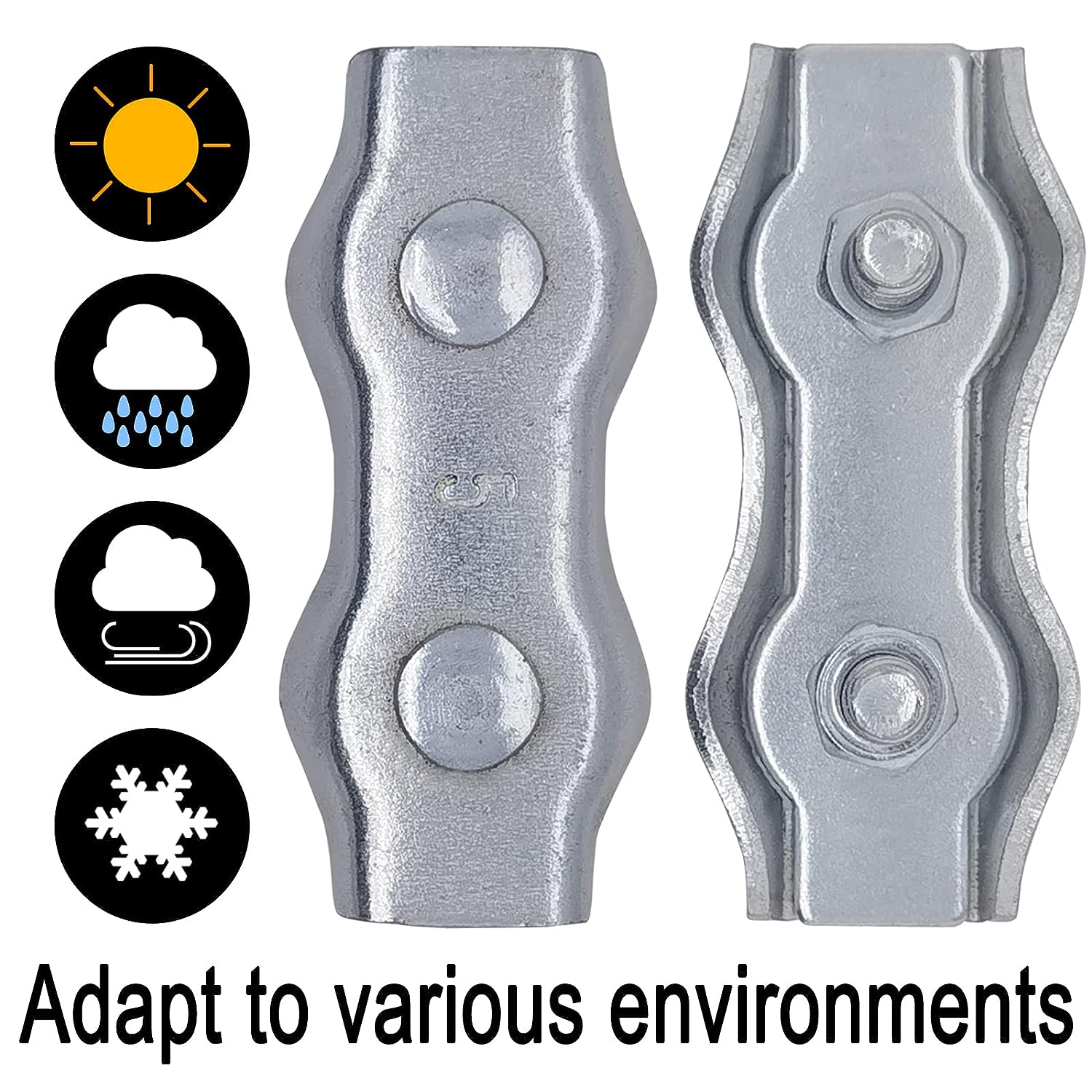 Upgraded 25 PCS M5 Poly Rope Connector Wires Splicer Galvanized Steel Connector Kit for Electric Fences + 3 PCS Polyrope to Polyrope Connector Silicone Copper Conductive Wires + Sleeve Tool
