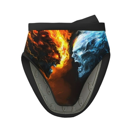 

Pofeuu Red And Blue Fire Skull Warrior Print Thickened Mini Silicone Oven Mitts Heat Resistant Rubber Oven Mitt Gloves Finger Pinch Grips Pot Holder Silicone Potholder