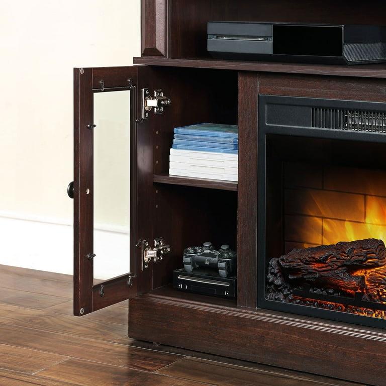 Whalen Barston Media Fireplace TV Stand for TVs up to 55”, Cherry Brown  Finish - Walmart.com