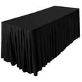 thumbnail image 2 of 6' ft. Fitted Polyester Double Pleated Table Skirt Cover w/Top Topper Black", 2 of 3