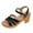 Black, variant on Female Women's Sandals Black Narrow Wedges Ladies Fashion Summer Solid Leather Knitted Buckle Thick High Heel Sandals Sandals Women Wedges Platform Cute Sandals for Women Sparkly