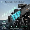 thumbnail image 4 of Jasion X-Hunter Electric Bike for Adults with Rear Basket, 750W Motor Electric Bicycle with 48V 13AH Removable Battery, 20" x4.0 Fat Tire Folding Ebike, Full Suspension, 7-Speed Bicycles, Black, 4 of 10