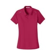 thumbnail image 5 of Port Authority Ladies Pinpoint Mesh Zip Polo-M (Dark Fuchsia), 5 of 6