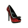 thumbnail image 2 of The Highest Heel Eternity 21 - Open Toe 5" Red Glitter Platform Pump Adult 7 Female, 2 of 2