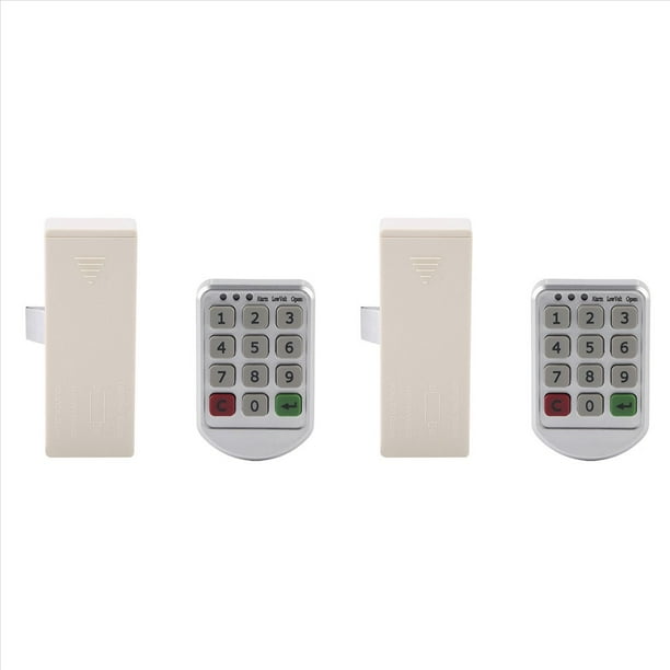 2X Cerradura Digital para Puerta de Gabinete con Teclado Numérico y Contraseña Inteligente Electrónica con Panel de Plástico ABS