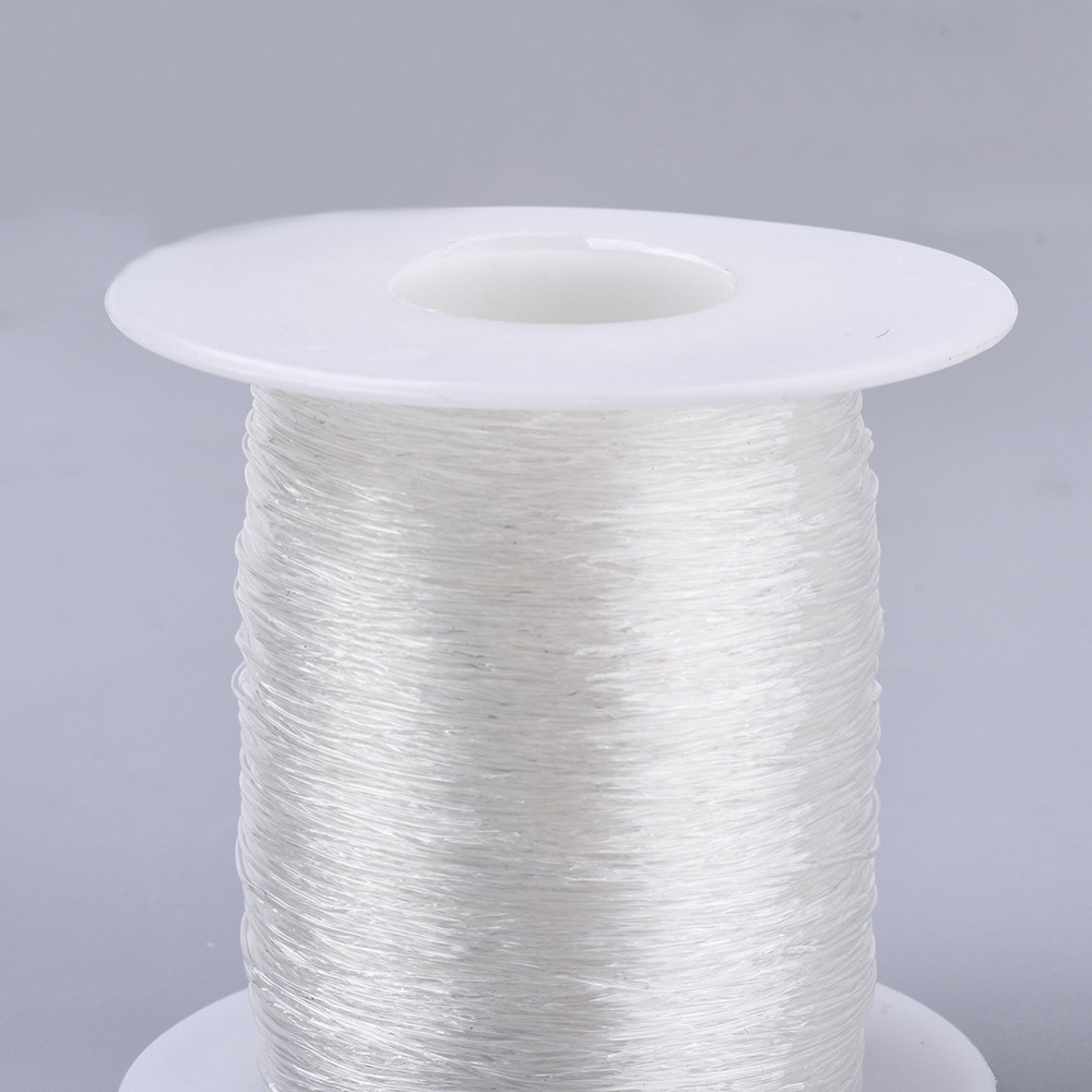 25 Roll Round Elastic Thread Stretchy Bracelet String Clear 0.6mm about 131.23 yards(120m)/roll