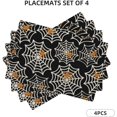 thumbnail image 2 of Halloween Placemats Set of 4,Black Orange Spider Webs Table Mats 12x18 Inch,Fall Autumn Holiday Heat-Resisting Non Slip Linen Burlap Place Mats for Kitchen Dining Table Decor, 2 of 6