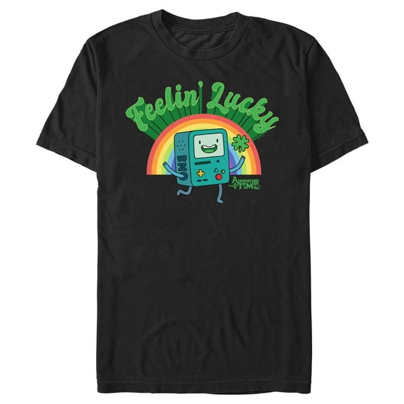 Men's Adventure Time Feelin' Lucky BMO Graphic Tee Black Small
