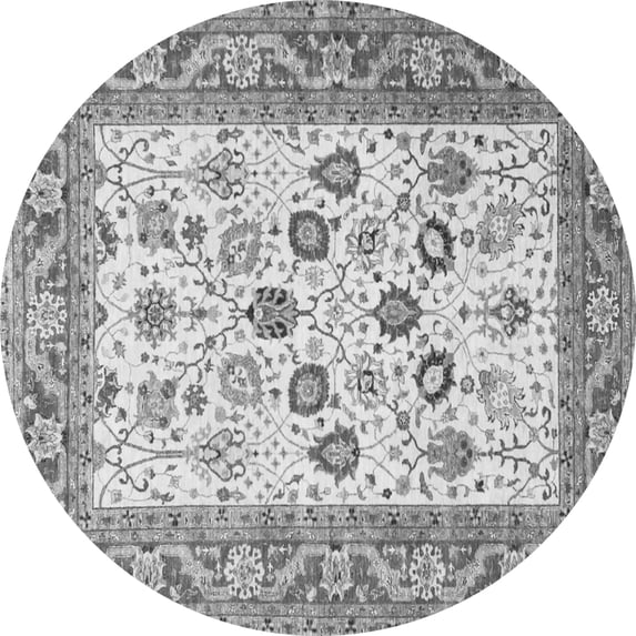 Ahgly Company Indoor Round Oriental Gray Traditional Area Rugs, 5' Round