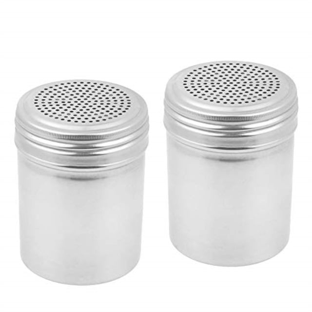 Commercial Grade Spice Dredge Shaker for Restaurants Baking Set of 2 Cooking Tezzorio Bakeware 10-Ounce Stainless Steel Dredge Shaker with Handle by Tezzorio 