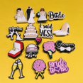 thumbnail image 4 of Recién llegado, 1-15 piezas de dijes de hebilla de zapato de jardín de boda de PVC para novio y novia, accesorios de zuecos para bricolaje, aptos para pulseras de adultos, 4 of 5