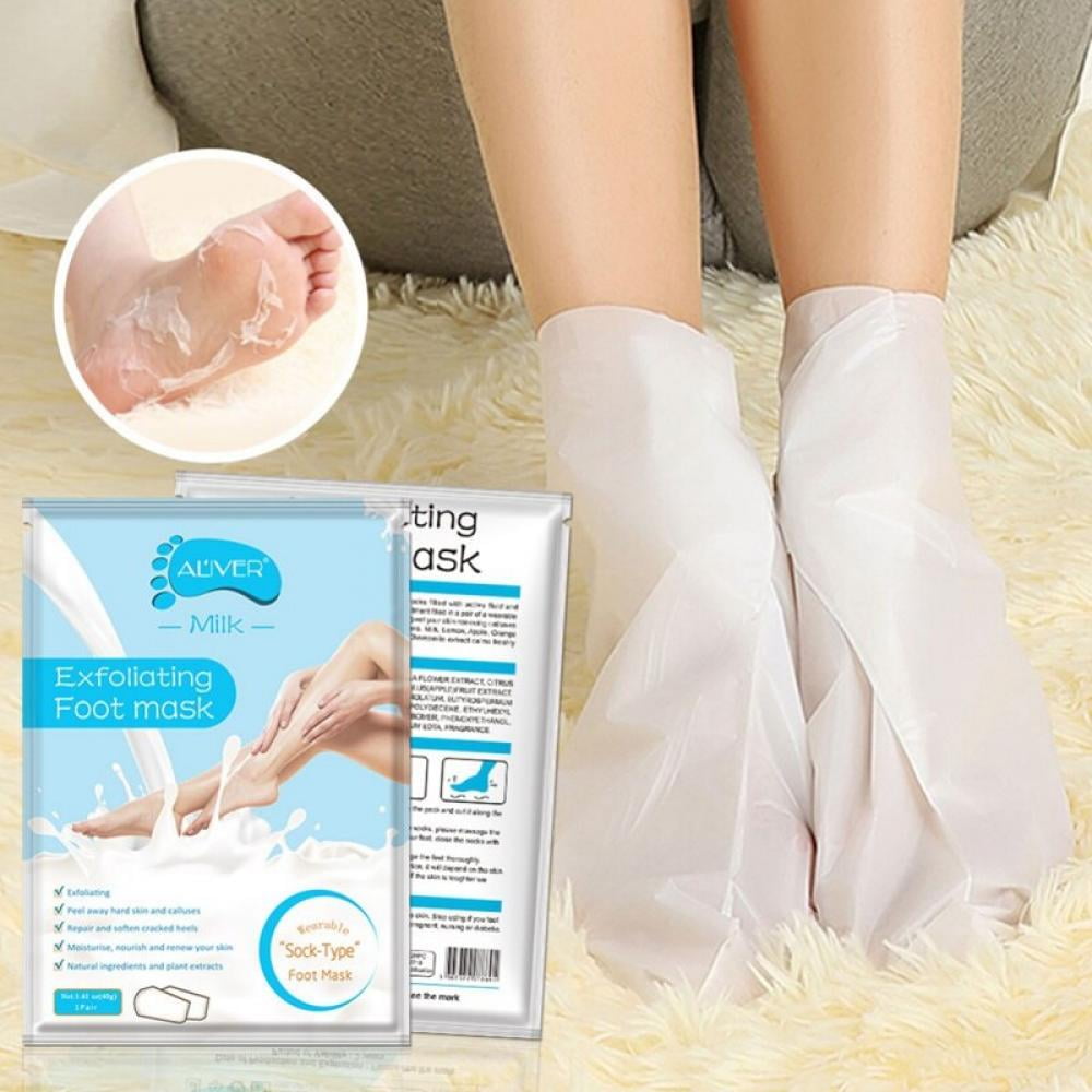 ALIVER Milk Exfoliating Foot Mask Moisturizing Remove Calluses Soften Skin Nourishing Feet Mask