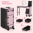 thumbnail image 4 of EasyinBeauty Rolling Portable Manicure Table with 3 Drawers, Mirror & Nail Polish Organizer, 4 of 7