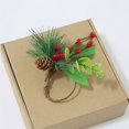 GARENAS Christmas Napkin Rings Holders Snowy Pinecone Napkin Holder GARENAS Christmas Napkin Rings Holders Snowy Pinecone Napkin Holder
