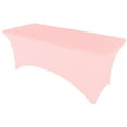thumbnail image 3 of Gowinex 2 Pack 6FT Pink Spandex Tablecloth Stretch Fitted Table Cover for Rectangular Table, 3 of 7