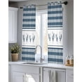 thumbnail image 5 of Farmhouse Blue Plaid Sheer Curtains 45 Inch Length 2 Panels Set for Living Room/Bedroom, Vintage Country Cock Checkered Kitchen Curtains Grommet Semi-Sheer Curtains Drapes Window Treatments 42"x45"x2, 5 of 7