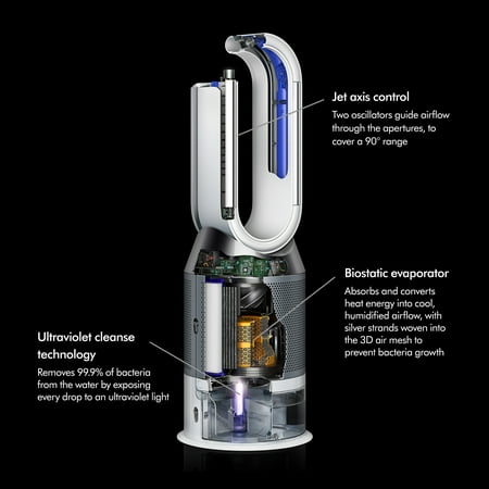 Dyson - PH01 Pure Humidify + Cool Smart Tower Humidifier & Air Purifier - Black/Nickel