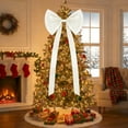 thumbnail image 4 of Lekihaqq Oversized Christmas Bow Decoration Large Festive Holiday Tree Wreath Door Party Decor Polyester Bow Ornament, 4 of 6