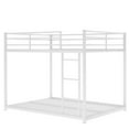 thumbnail image 5 of Full over Full Size Loft Bed, Low Bunk Bed with Safety Guard Rails and Side Ladder, Sturdy High-quality Metal Bunk Bed Frame, Heavy Duty Space-Saving Design for Teens and Adults, White, 5 of 7