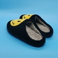 thumbnail image 5 of Smiley Face Slippers Retro Cozy Comfy Plush Warm Slip-on Slippers Winter Soft Fuzzy Indoor House Shoes with Memory Foam for Men Women…, 5 of 12