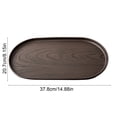 thumbnail image 3 of Linnome Faux Walnut Wood Tray Reusable Plastic Rectangular Tray 3 Sizes Breakfast Fruit Coffee Tea Dessert Kitchen Patio Outdoor Decor, 3 of 6