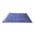 thumbnail image 2 of Ahgly Company Machine Washable Indoor Square Oriental Blue Industrial Area Rugs, 7' Square, 2 of 4