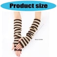 thumbnail image 5 of Weflink Elegant Long Cuffs Gloves Striped Knitted Design Women Winter Fashion Accessory, 5 of 11