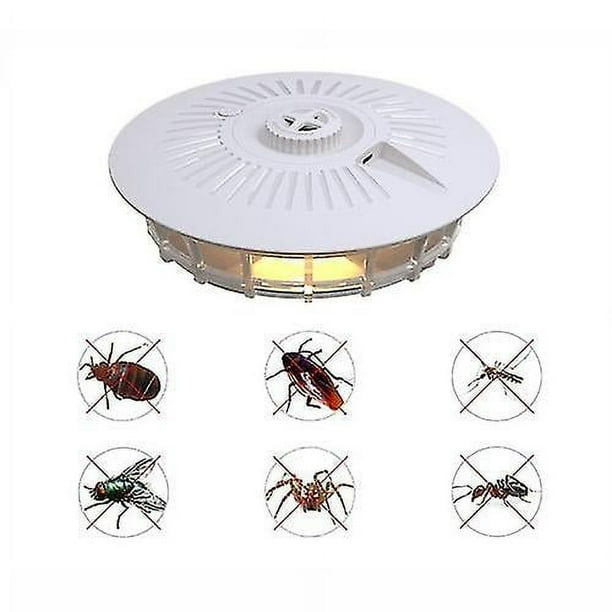 Trampa para pulgas Lámpara para trampa de pulgas para el hogar Trampa para interiores Lámpara para cucarachas y moscas para mosquitos (blanco perla) (hy)