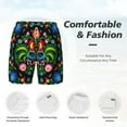 thumbnail image 6 of Picia Roosters and Flowers pattern Mens Swim Trunks with Compression Liner Stretch Beach Shorts Quick Dry with Zipper Pockets No-Chafing Board Shorts-Large, 6 of 9