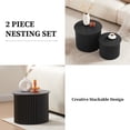 thumbnail image 5 of Wirrytor Round Coffee Table Sets 2 Pieces, Wood Fluted Coffee Table with Storage, for Living Room Bedroom, Apartment(Black), 5 of 10