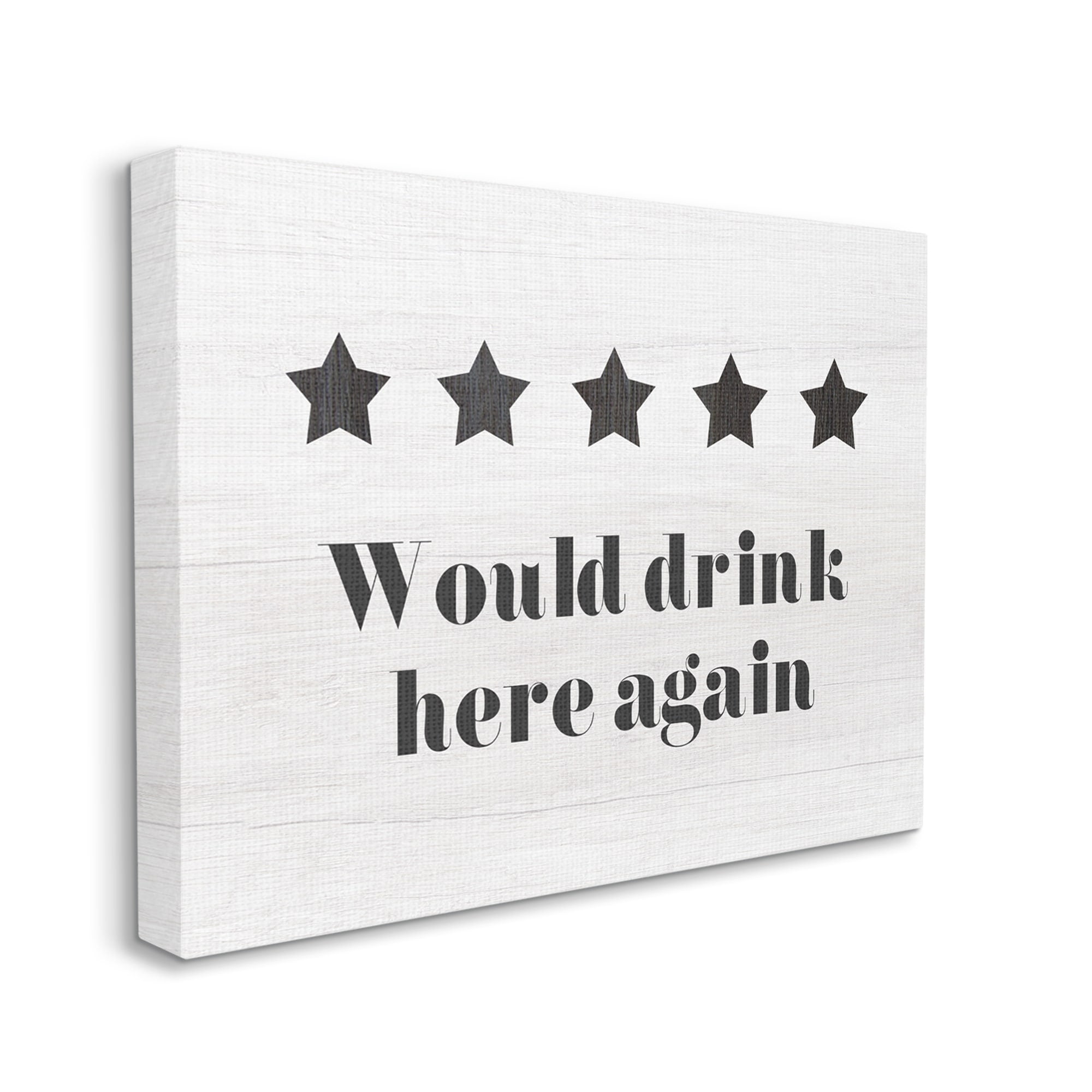 Stupell Industries Five Star Review Would Drink Here Again Phrase, 20 x 16, Design by Daphne Polselli