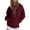 Wine, variant on Women's Oversized Pullover Hoodie Drop Shoulder Design Soft Fleece-Lined Sweatshirt Comfortable Casual Lounge Wear