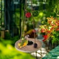 thumbnail image 5 of Stand Toy Feeder with Wooden Platform Watering Food Dish Stainless Steel Food Dispenser for Cockatiels Macaws Outdoor Budgie , Braided Ball, 5 of 8