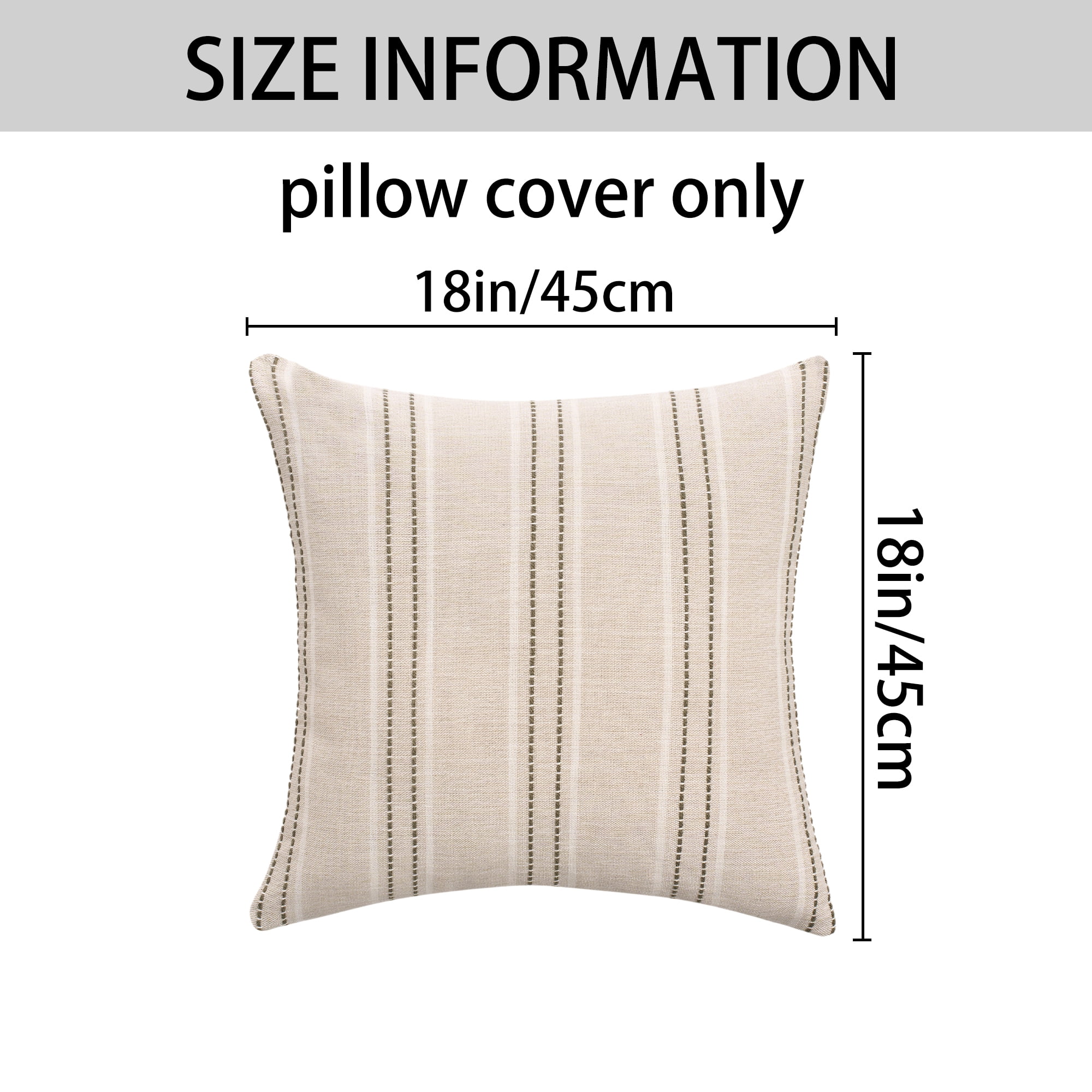 Unique Bargains Pack of 2 Striped Soft Cozy Cushion Cases Pillow Covers 18" x 18" Grey