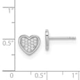 thumbnail image 2 of Auriga Fine Jewelry 925 Sterling Silver Rhodium-plated CZ Heart Post Stud Earrings for Women, 2 of 6