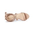 thumbnail image 4 of BLISSFUL STEP Women's Sandals Solid Color Mid Block Heels Lace up Sandals Nude 7, 4 of 7