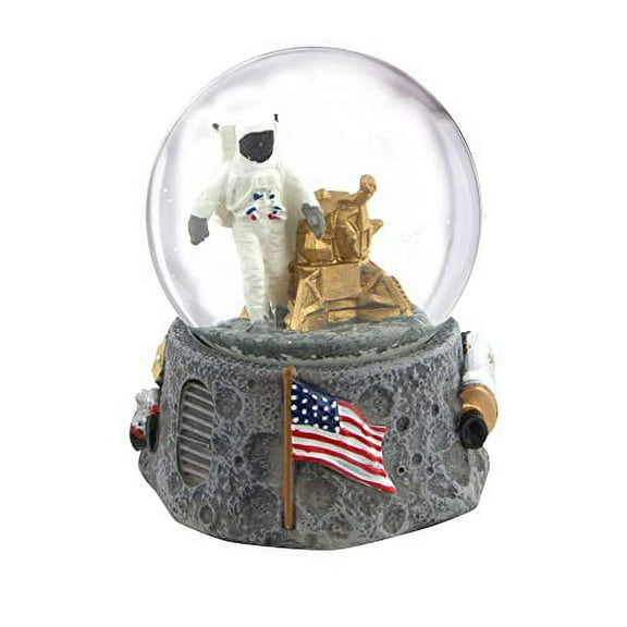 NASA Moon Snow Globe 3.5 Inches Astronaut and Lander Rover