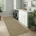 thumbnail image 2 of FairOnly Brown Geometric 2'x8'Non Slip Washable Runner Rug for Modern Living Room Low Pile Foldable Floor Carpet for Entryway Laundry Kitchen, 2 of 7