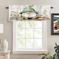 thumbnail image 2 of Rod Pocket Window Valances Green Gnome Spring Flower Mushroom Short Kitchen Curtains Pastoral Botanical Window Treatment Drapes for Bedroom Bathroom Living Room 60x18In,1 Panel, 2 of 9