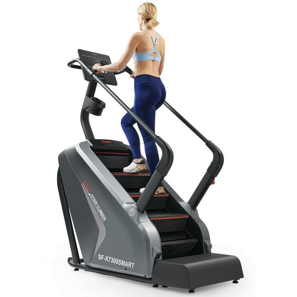 Sunny Health & Fitness Premium High-Intensity Smart Stepper Stair Climber Commercial Grade 25 Levels EMS, Cardio Workouts Free SunnyFit App Bluetooth Connection 400LB Capacity - SF-X7300SMART