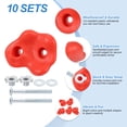thumbnail image 3 of Rock Climbing Holds, 10 Pcs Large Climbing Rock Wall Grips with Double Hole for Playground Accessory, Red-B, 3 of 7
