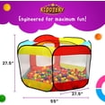thumbnail image 2 of Kiddey Ball Pit Play Tent for Kids - 50 Balls Included - 6-Sided Ball Pit for Kids Toddlers and Baby - Fill with Plastic Balls or Use As an Indoor / Outdoor Children Playhouse Tent, with Carry Case, 2 of 8