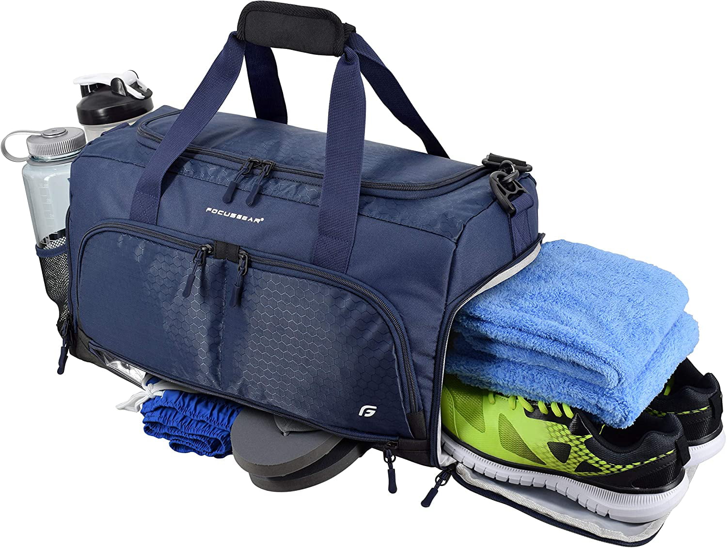 Teal, Small 15 Ultimate Gym Bag 2.0: The Durable Crowdsource Designed Duffel Bag with 10 Optimal Compartments Including Water Resistant Pouch 