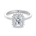 thumbnail image 3 of Lush - Moissanite Radiant Cut Lab Diamond Flower Halo Engagement Ring, 3 of 4
